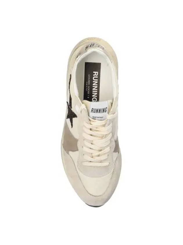 Glitter Star Patch Suede Low Top Sneakers Beige - GOLDEN GOOSE - BALAAN 2