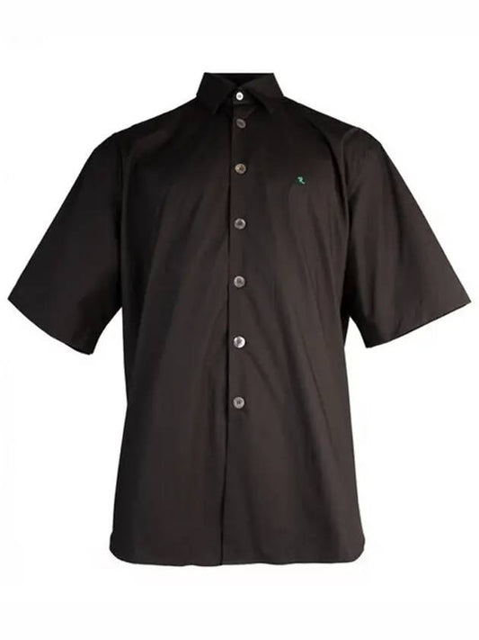 Men's Cotton Short Sleeve Shirt Black - RAF SIMONS - BALAAN 1
