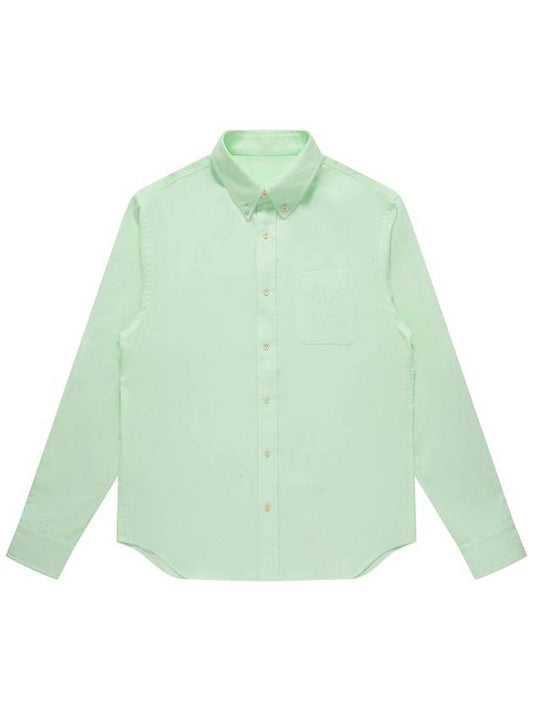 Men's Oxford Button Down Shirt Light Green SW23ESH01MN - SOLEW - BALAAN 2
