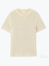 Crochet Cotton Short Sleeve T-Shirt Ivory - BOTTEGA VENETA - BALAAN 2