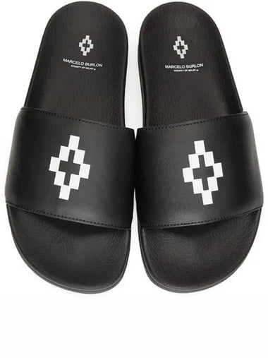 Ulsan Cross Logo Slippers CMIA027E - MARCELO BURLON - BALAAN 1