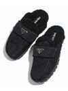 Shearling Sabots Slippers Black - PRADA - BALAAN 2