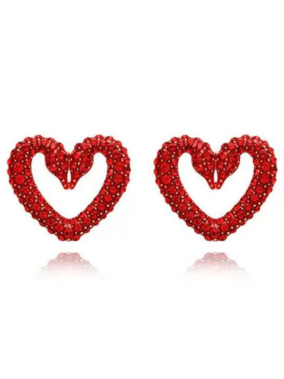 Sublima Swan Heart Stud Earrings Red - SWAROVSKI - BALAAN 2