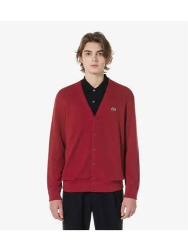 Men s Rings Cardigan Burgundy - LACOSTE - BALAAN 1