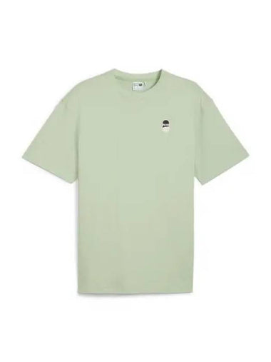 Downtown 180 Logo Short Sleeve T-Shirt Green - PUMA - BALAAN 1