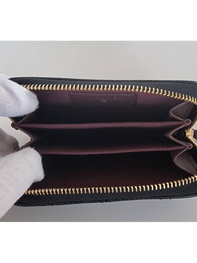 Classic Zipped Coin Purse Grained Calfskin & Gold Black - CHANEL - BALAAN 6