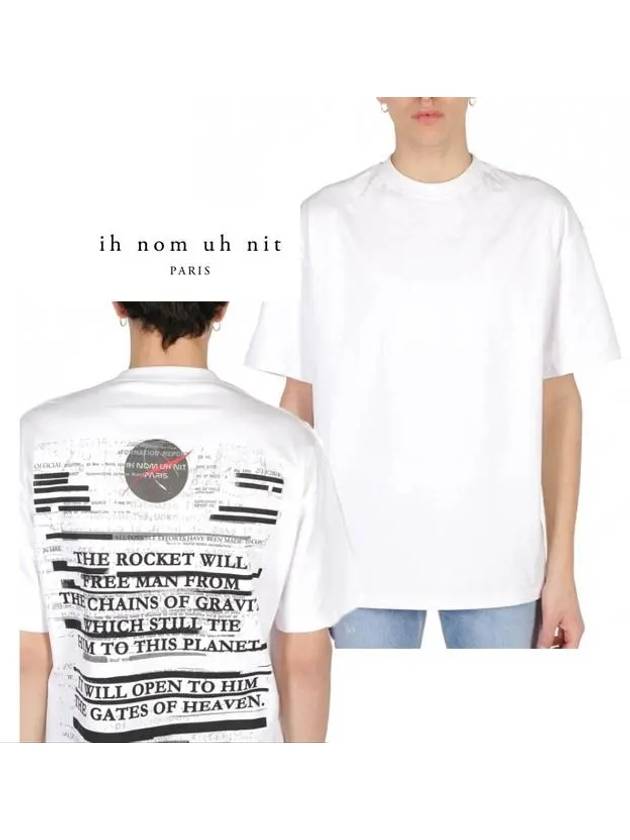 Rocket print white short sleeve tshirt NMS19240 001 - IH NOM UH NIT - BALAAN 1