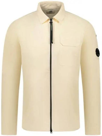 Gabardine Zip Up Long Sleeve Shirt Beige - CP COMPANY - BALAAN 2