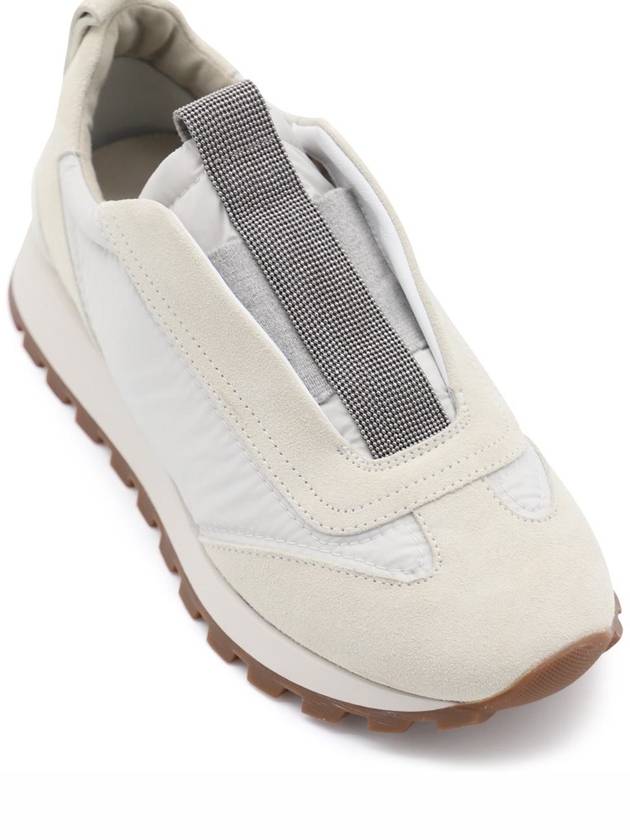 Suede Techno Runner Low Top Sneakers White - BRUNELLO CUCINELLI - BALAAN 5