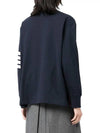 Engineered 4 Bar Medium Weight Jersey Oversized Long Sleeved T-Shirt Navy - THOM BROWNE - BALAAN 5