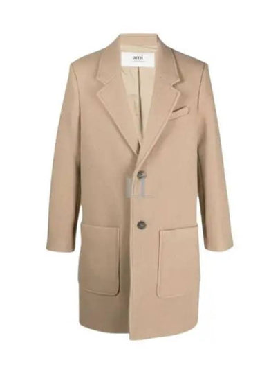 Two Button Wool Single Coat Champagne - AMI - BALAAN 2