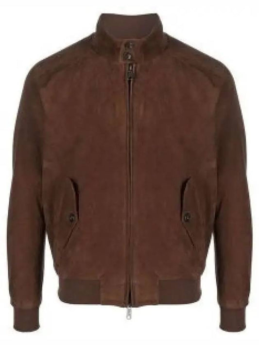 zip-up suede jacket brown - BARACUTA - BALAAN 2