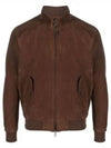 zip-up suede jacket brown - BARACUTA - BALAAN 2