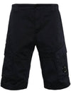 Stretch Satin Cargo Shorts Navy - CP COMPANY - BALAAN 2