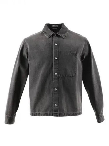 Dior logo patch cotton denim shirt - DIOR - BALAAN 1