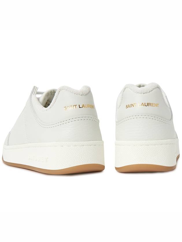 SL 61 Logo Signature Leather Low Top Sneakers White - SAINT LAURENT - BALAAN 7