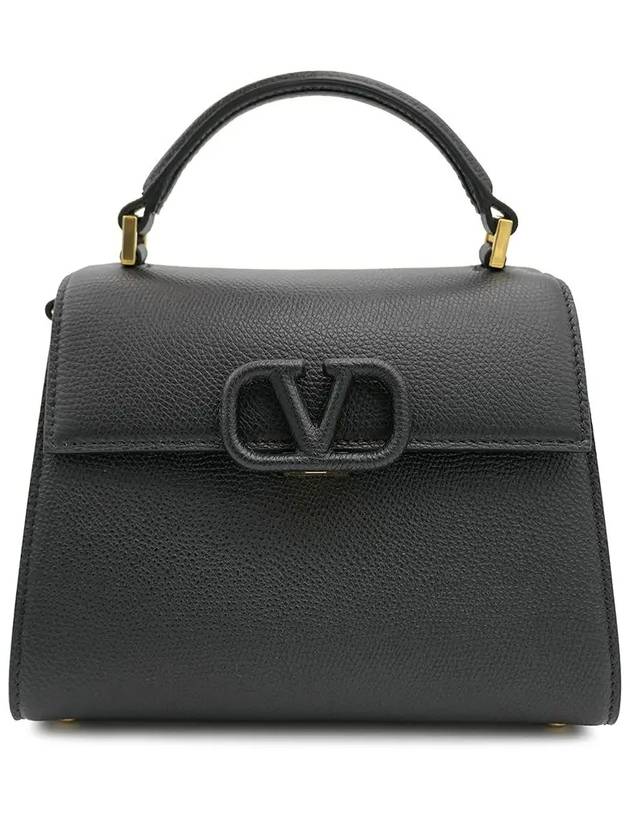 V Logo Tote Bag Black - VALENTINO - BALAAN 2