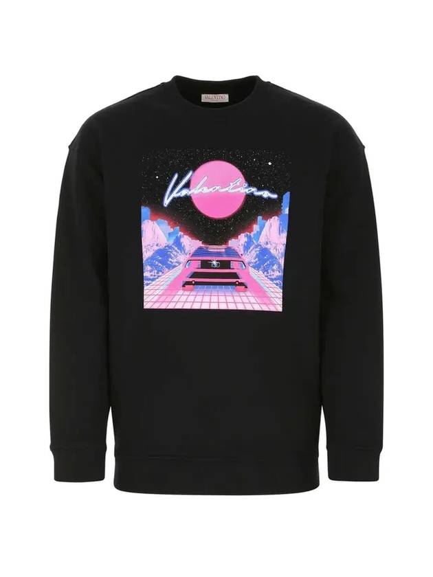 Virtual Runner Print Sweatshirt Black - VALENTINO - BALAAN 1