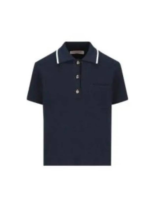 Garavani short sleeve t shirt 5B3KC57C8P9671 AI24 NAVY AVORY - VALENTINO - BALAAN 2