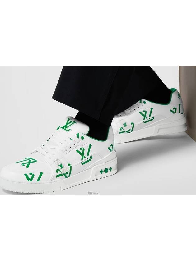 LV Trainer Sneakers Green 1AAGXD - LOUIS VUITTON - BALAAN 3