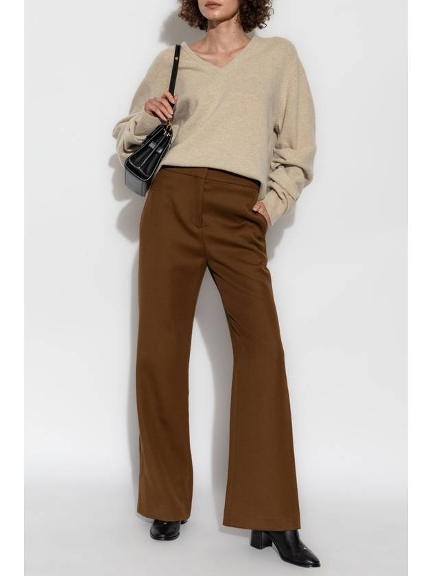 Tory Burch Wool Pants, Women's, Brown - TORY BURCH - BALAAN 2