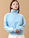 Karina color combination zip-up sweatshirt zip-up long-sleeved T-shirt sky blue MCSS24TS9SB - MACKY - BALAAN 1