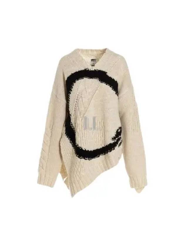 Women's Oversized Wool Knit Top White - MAISON MARGIELA - BALAAN 2