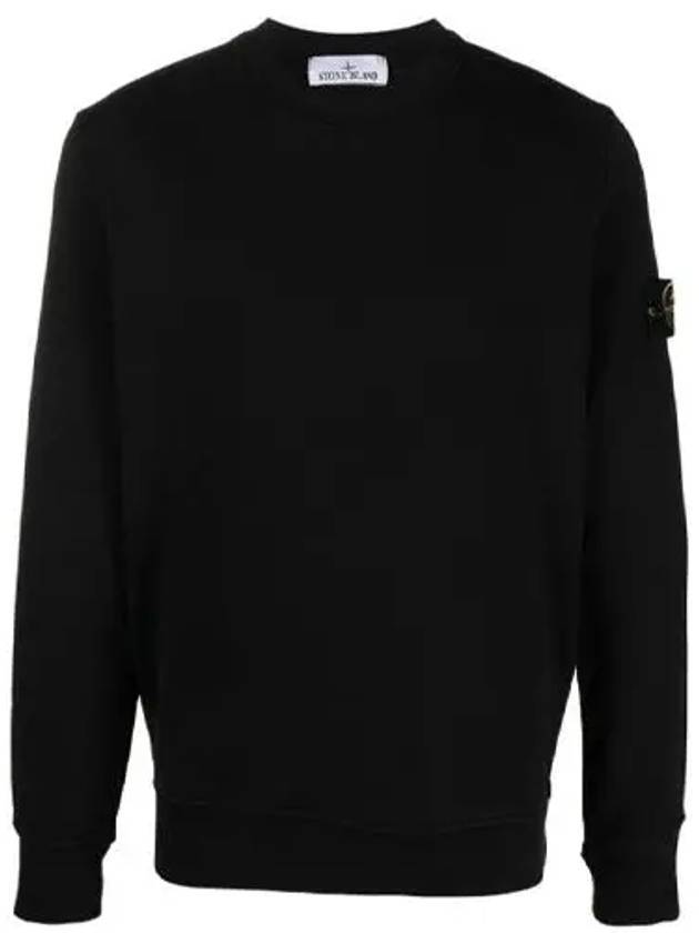 Wappen Patch Garment Dyed Sweatshirt Black - STONE ISLAND - BALAAN 2