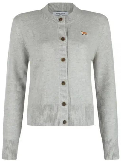 Baby Fox Patch Wool Cardigan Grey - MAISON KITSUNE - BALAAN 2