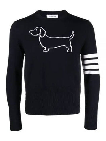 Merino Hector 4 Bar Crew Neck Pullover MKA486A Y1002 415 - THOM BROWNE - BALAAN 1