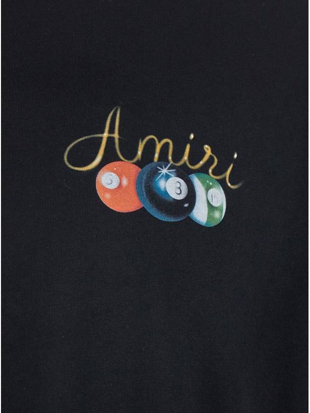 'Pool Cue' Black Crewneck T-Shirt With Logo Detail On The Front And Maxi Logo Print On The Rear In Cotton Man - AMIRI - BALAAN 3