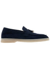 Summer Charms Walk Suede Loafers Navy - LORO PIANA - BALAAN.