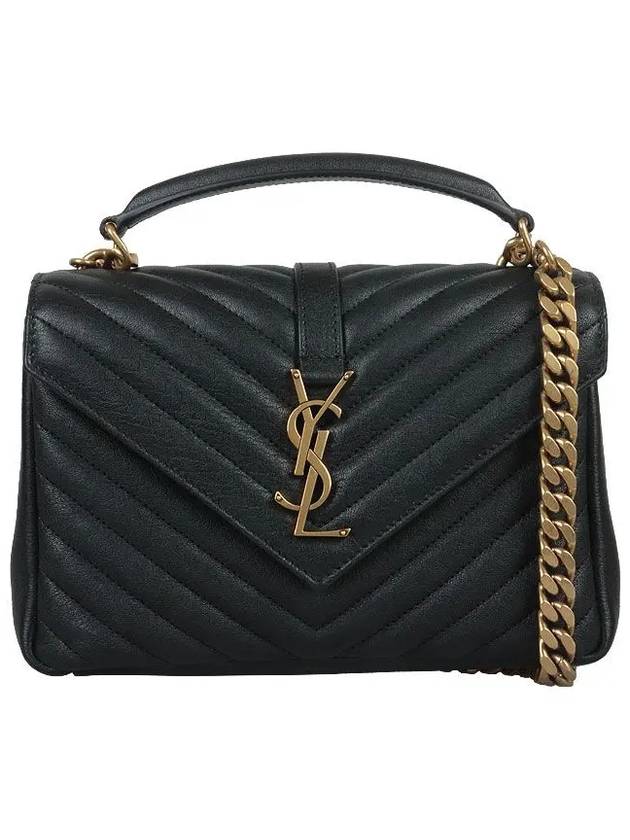 College Medium in Quilted Leather Shoulder Bag Black - SAINT LAURENT - BALAAN 2