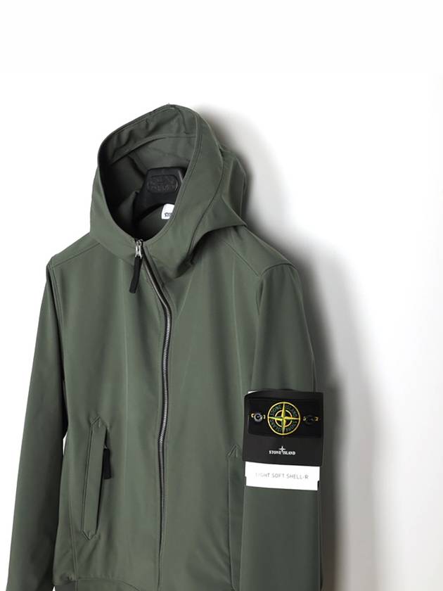 Men's Soft Shell Wappen Hooded Jacket Khaki - STONE ISLAND - BALAAN 4