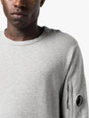 Light Fleece Sweatshirt Grey Melange - CP COMPANY - BALAAN 3