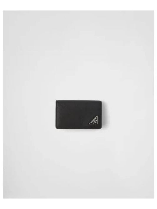 Saffiano Leather Card Wallet Black - PRADA - BALAAN 2