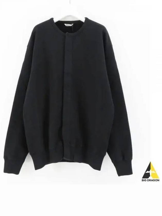 HEAVY BD SWEAT CARDIGAN BLACK A24SC02BU - AURALEE - BALAAN 1