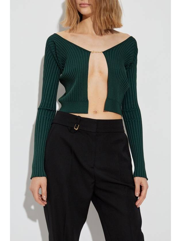 Jacquemus Cardigan With Logo, Women's, Green - JACQUEMUS - BALAAN 3