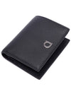 Gancini Silver Logo Leather Half Wallet Black - SALVATORE FERRAGAMO - BALAAN 6