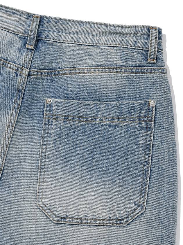 Destroyed Wide JeansMid Blue Destroyed Wide Jeans Mid Blue - PHOS333 - BALAAN 6