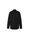 Cotton Long Sleeve Shirt Black - PRADA - BALAAN 3