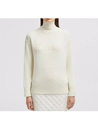 Logo Wool Knit Top Milk White - MONCLER - BALAAN 2