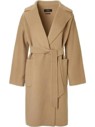 Rovo Wrap Wool Singe Coat Beige - MAX MARA - BALAAN 2