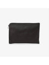 Intrecciato Weaving Zipper Medium Clutch Bag Dark Brown - BOTTEGA VENETA - BALAAN 2