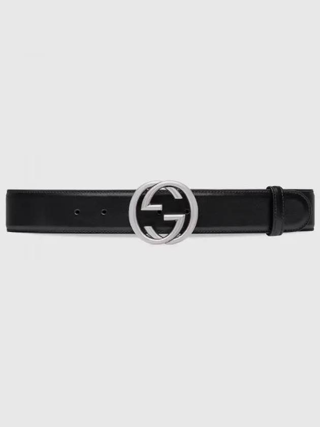 Interlocking G Buckle Leather Belt Black - GUCCI - BALAAN 2