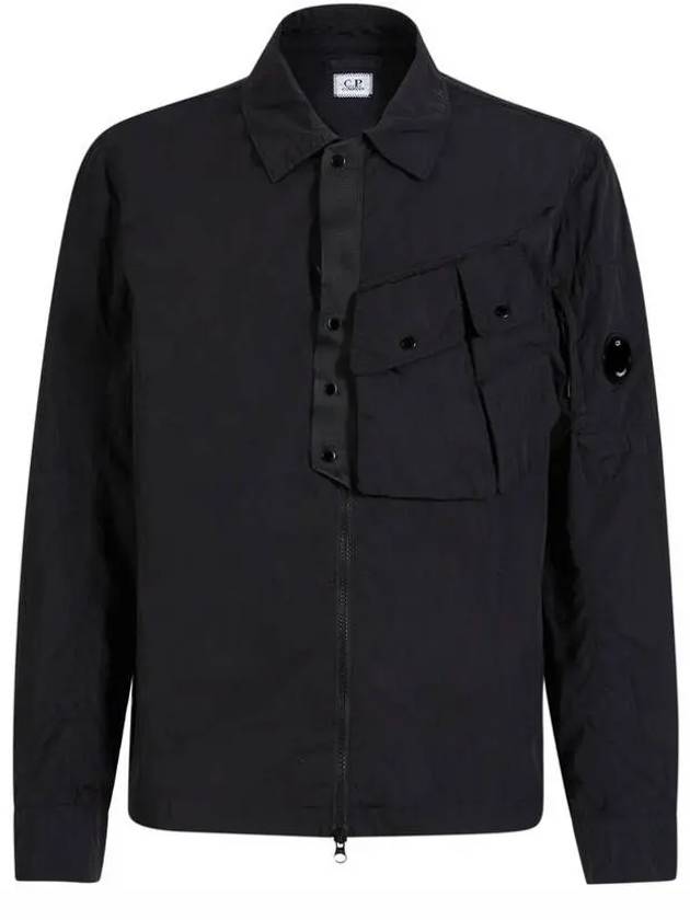 Lens Chrome Overshirt Zip-Up Jacket Black - CP COMPANY - BALAAN 2