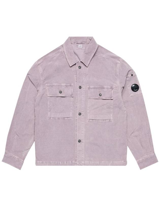 Corduroy Button Utility Shirt Jacket Purple - CP COMPANY - BALAAN 2