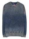 D Krib Ne Vintage Look Track Denim Sweatshirt Medium Blue - DIESEL - BALAAN 11