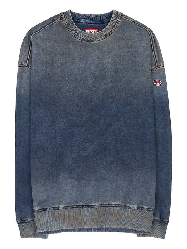 D Krib Ne Vintage Look Track Denim Sweatshirt Medium Blue - DIESEL - BALAAN 11