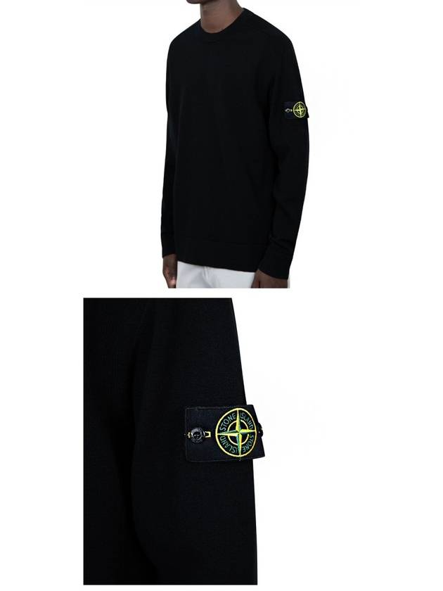 Compass Patch Cotton Sweatshirt Black - STONE ISLAND - BALAAN 6